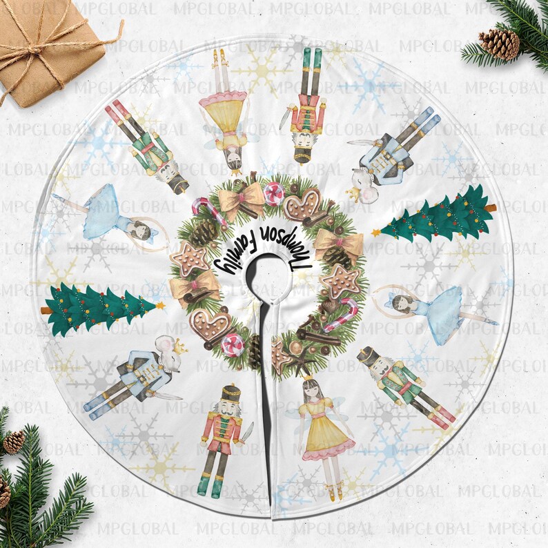 Nutcracker Custom Cute Christmas Tree Skirt, Ballet Nutcracker Tree