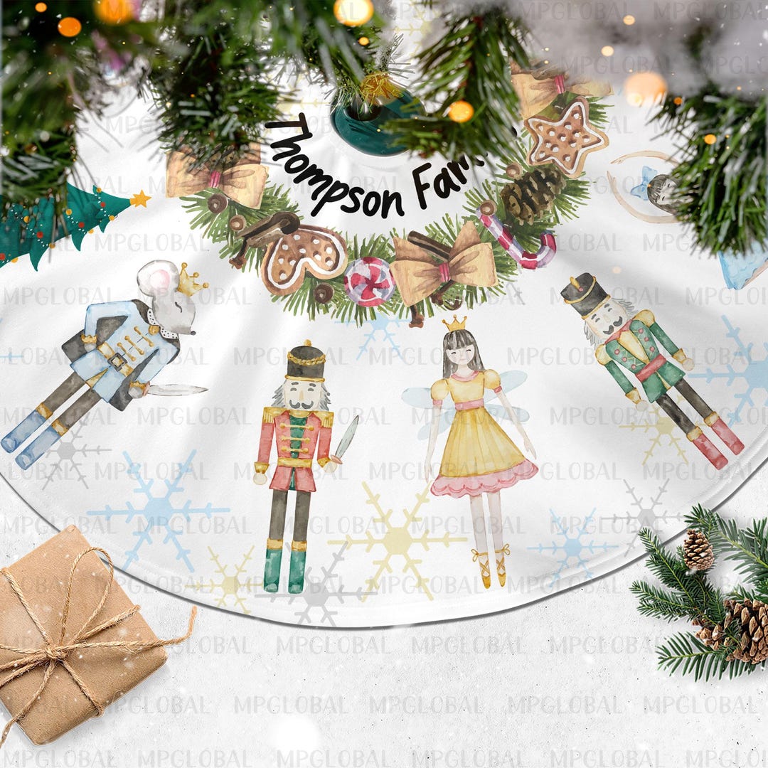 Nutcracker Custom Cute Christmas Tree Skirt, Ballet Nutcracker Tree