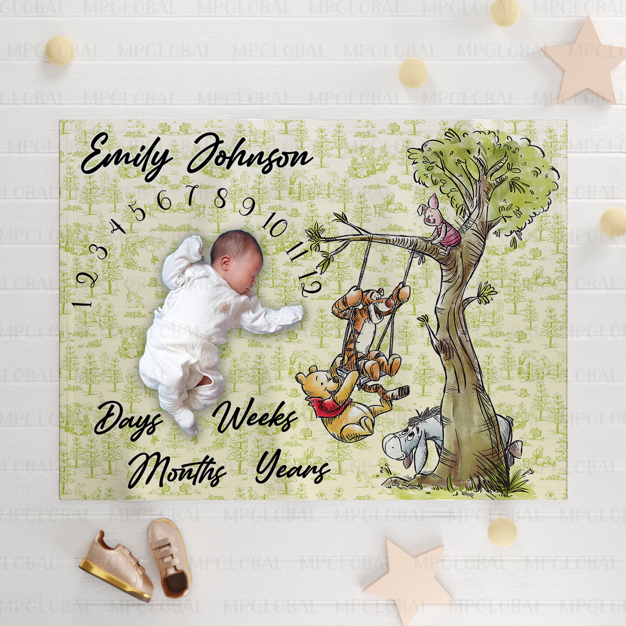 Winnie the Pooh Month Blanket Etsy Canada
