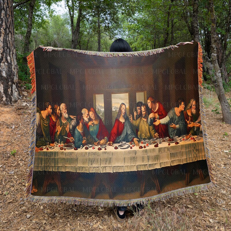 Souvenir de Premiere Communion Framed Art (Print of Last Supper Tapestry