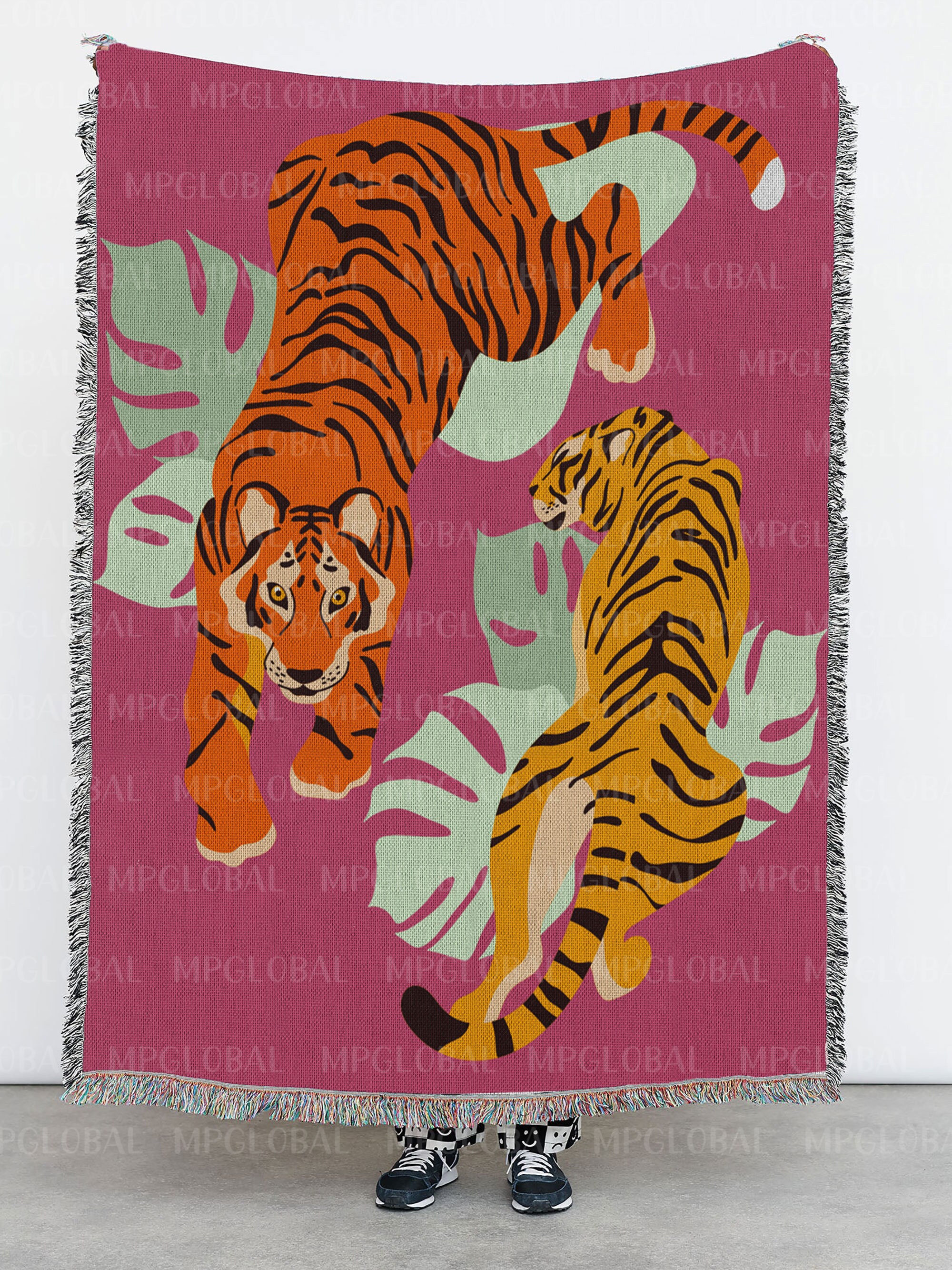 La caph 3COLOR CUTE TIGER BLANKET ホワイト