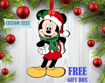 Personalized Mickey Christmas Ornament, Custom Disney Ornament, Mickey Mouse Gifts, Baby 1st Christmas, Disney Santa Gifts, Mickey Christmas