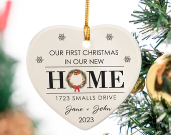 First Christmas In Our New Home Ornament, 1st Christmas New House Ornament, Our House Ornament, Custom Housewarming Gifts, Real Estate Gifts