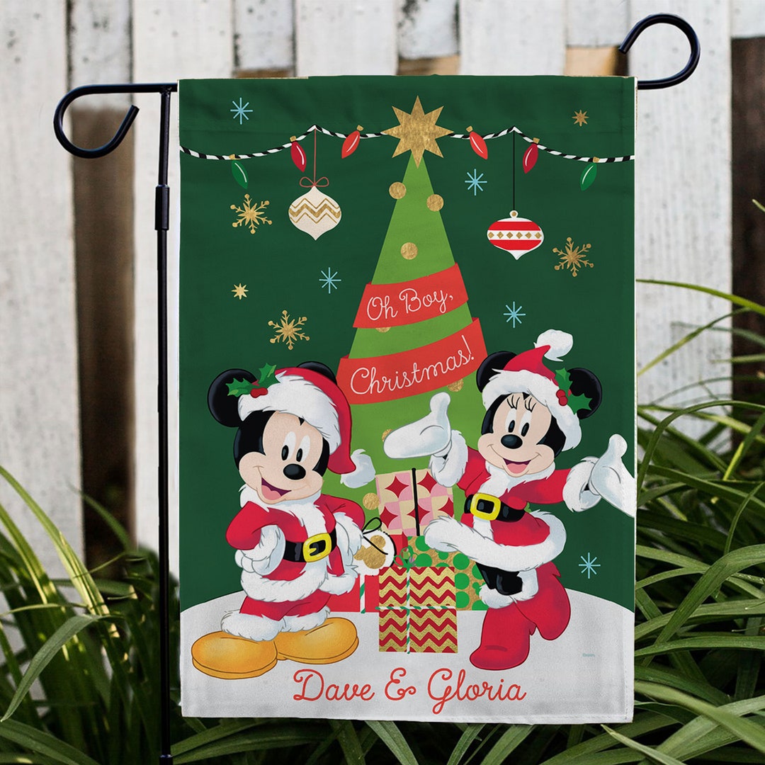 Minnie Mickey Christmas Tree Flag, Mickey Mouse Flag, Mickey Minnie ...