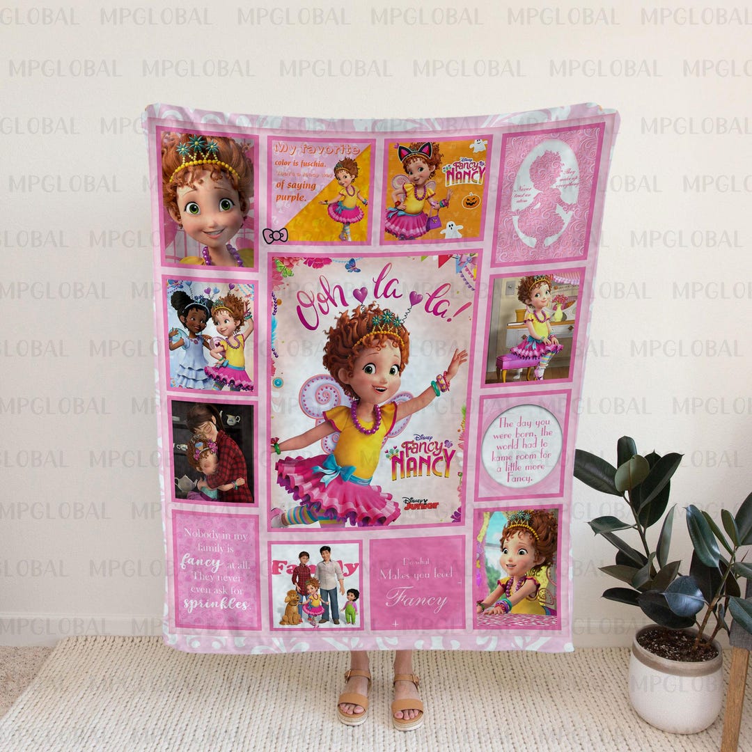 Polaroid Fancy Nancy Custom Name Blanket, Disney Fancy Nancy Pinky