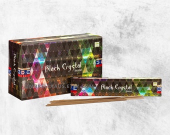 Black Crystal Incense Sticks. Satya. 15g. [12 Pack]