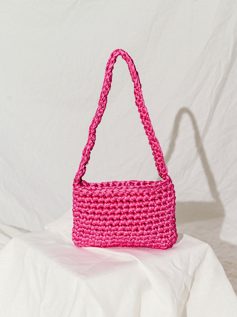 Fuchsia Satin Bag image 8