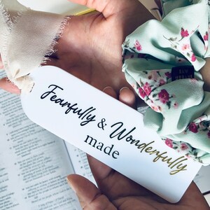 Fearfully and Wonderfully Bookmark | Aesthetic Bookmark with Ribbon | Acrylic Bookmark Gift | Bookmark for Her | Reader Gift | Book Lover
