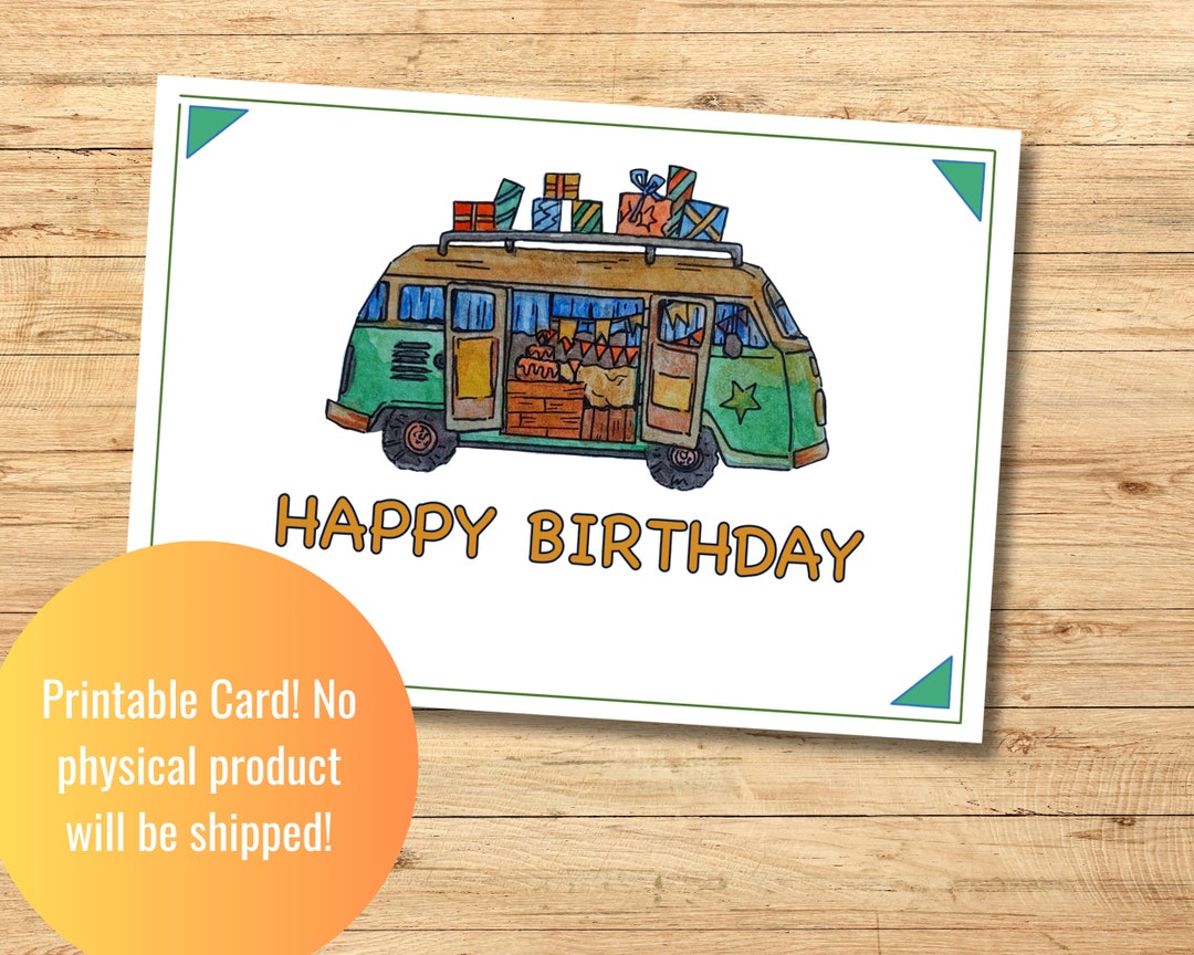 Happy Birthday Car Card || Printable Card! - Etsy