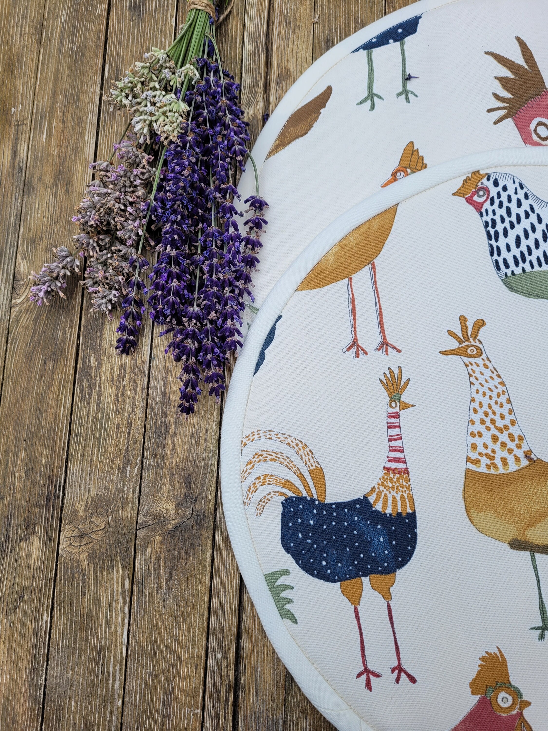 PAIR of Aga Hob / Hob Lid Covers Harriet Hens vintage Etsy UK