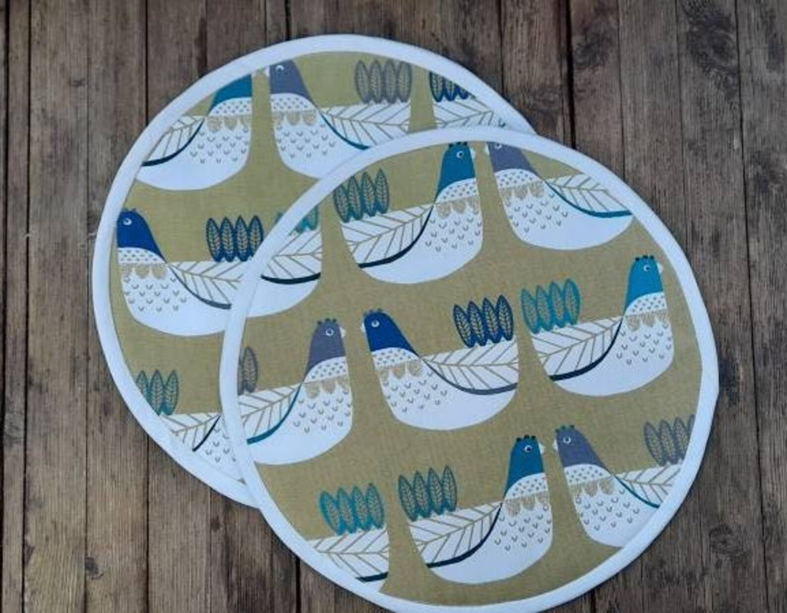 Pair of Aga Hob / Hob Lid Covers Green 'cluck Cluck' Etsy Australia