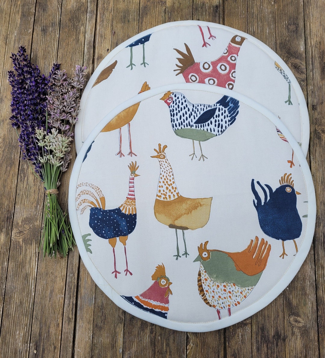 PAIR of Aga Hob / Hob Lid Covers Harriet Hens vintage Etsy UK