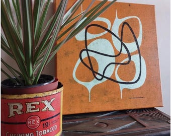 MCM アブストラクトアート - キャンバスプリント オレンジ