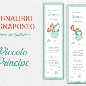 Segnalibri Segnaposto Battesimo Piccolo Principe, ricordo per battesimo compleanno, bomboniera battesimo, segnaposto omaggio per ospiti