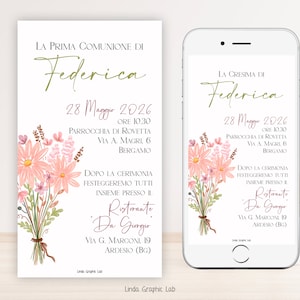 Inviti Digitali Comunione, Annuncio Comunione, Inviti digitali Cresima, Annuncio Cresima Bambino Bambina Invito WHATSAPP download