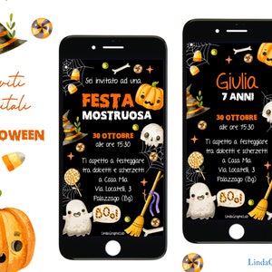 Invito Festa Halloween invito digitale invito compleanno autunno halloween 6 anni 7 anni 8 anni party kit halloween