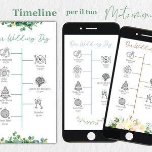 Timeline Programma Matrimonio | Timeline Wedding Day | Itinerario save the date digitale | Invito Digitale | Grafica personalizzata