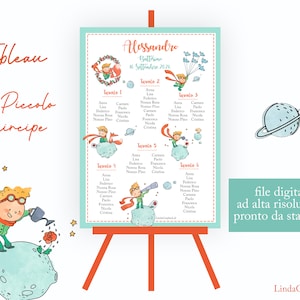 Tableau battesimo piccolo principe Tableau file PDF da stampare battesimo compleanno segnatavolo segnaposto battesimo tema piccolo principe
