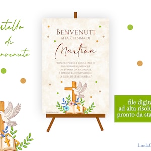 Benvenuti Cresima tableau cresima cartello di benvenuto file digitale santa cresima bimbo bimba