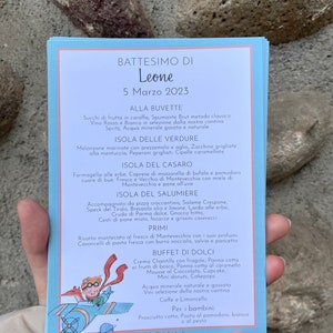 Menù Battesimo Piccolo Principe Menù Tema Piccolo Principe, Battesimo Bimbo Battesimo Bimba - Menù stampabile con grafica personalizzata