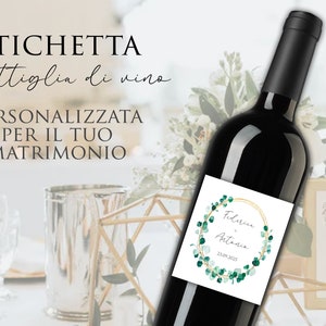 Etichetta per bottiglia di vino etichetta personalizzata vino bomboniere bottiglie di vino grafica personalizzata scarica e stampa