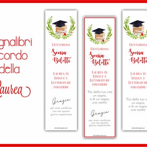 Segnalibri Segnaposto Laurea, ricordo per laurea, bomboniera laurea, tag bomboniere laurea segnaposto omaggio per ospiti, tocco rosso laurea