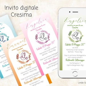Inviti Digitale  Cresima - Annuncio Cresima - Cresima Bambino Bambina - Invito digitale WHATSAPP - Grafica personalizzata Cresima