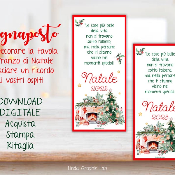 SEGNAPOSTO di Natale segnaposto personalizzato segnaposto natalizi file digitale segnaposto pieghevole pranzo di natale idee regalo natale