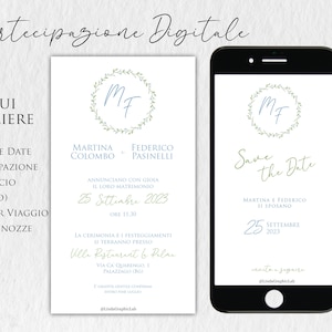 Partecipazione Matrimonio colore carta da zucchero bianca semplice, file digitale, save the date, iban viaggio di nozze, invito digitale