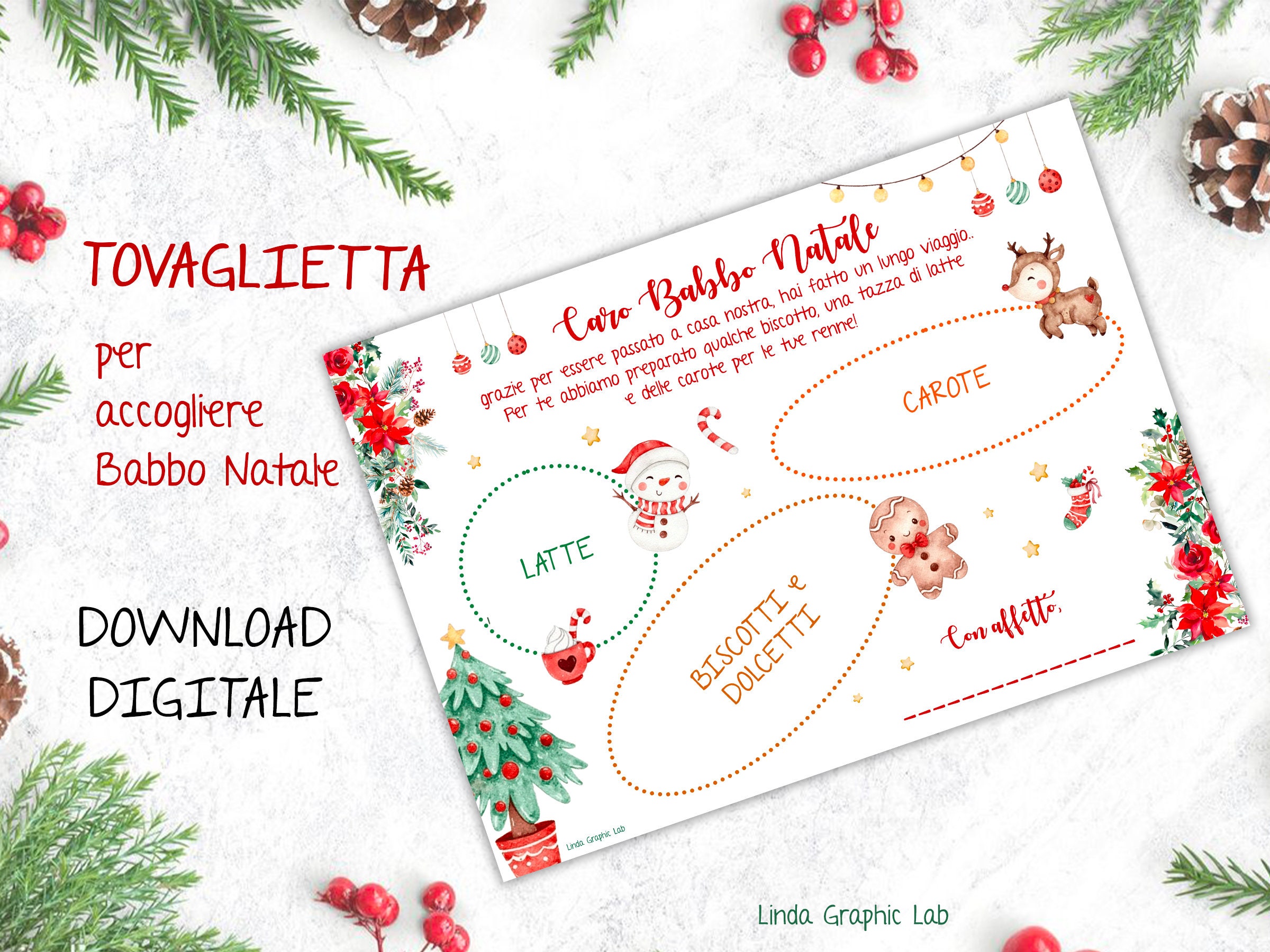 Set Magico Risposta Da Babbo Natale | Pergamena Lettera, Invito E Tovaglietta Per Biscotti | Idee Regalo Originali Bambini Per Natale