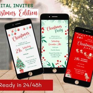 Christmas Party Invite, Christmas Party Invitation, Christmas Digital Invite, Christmas Digital Invitation, Customised Holiday Invitation