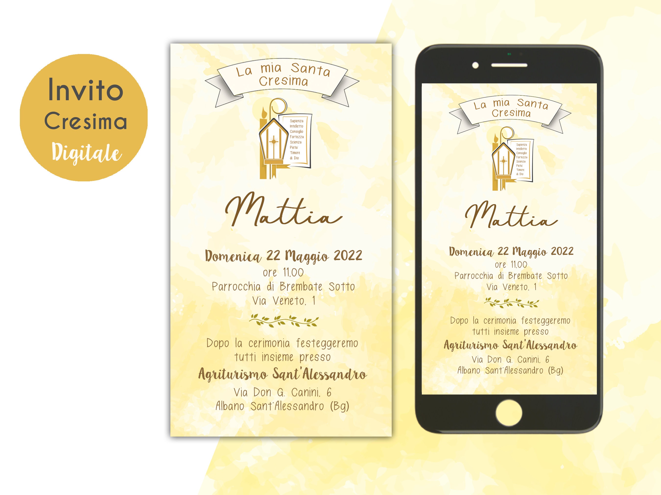 Inviti Personalizzabili Per Feste - 20 Pezzi Per Compleanno, Battesimo, Cresima | Grafica A Scelta - Foto 13