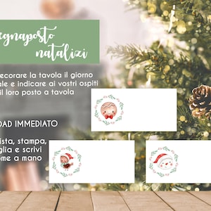SEGNAPOSTO di Natale segnaposto personalizzato segnaposto natalizi file digitale segnaposto pieghevole pranzo natale idee regalo battesimo
