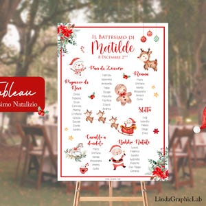 Tableau battesimo NATALIZIO Tableau file PDF natale da stampare battesimo bambina battesimo bambino, pan di zenzero, renna, babbo natale