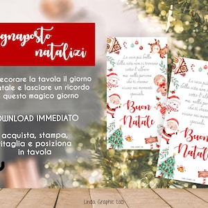 SEGNAPOSTO di Natale segnaposto natalizi segnaposto ricordo file digitale segnaposto pieghevole pranzo di natale idee regalo natale