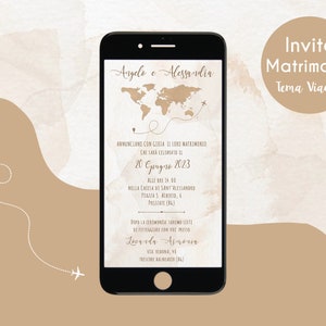 Invito Digitale Partecipazione Matrimonio + Save The Date - Tema Viaggio - WHATSAPP - Grafica PERSONALIZZATA