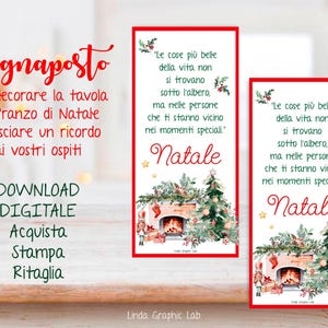 SEGNAPOSTO di Natale segnaposto personalizzato segnaposto natalizi file digitale segnaposto pieghevole pranzo di natale idee regalo natale