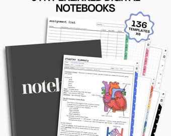 6 unieke interactieve digitale studentennotitieboeken: studiehulpmiddelen voor studenten (goodnotes, notability)