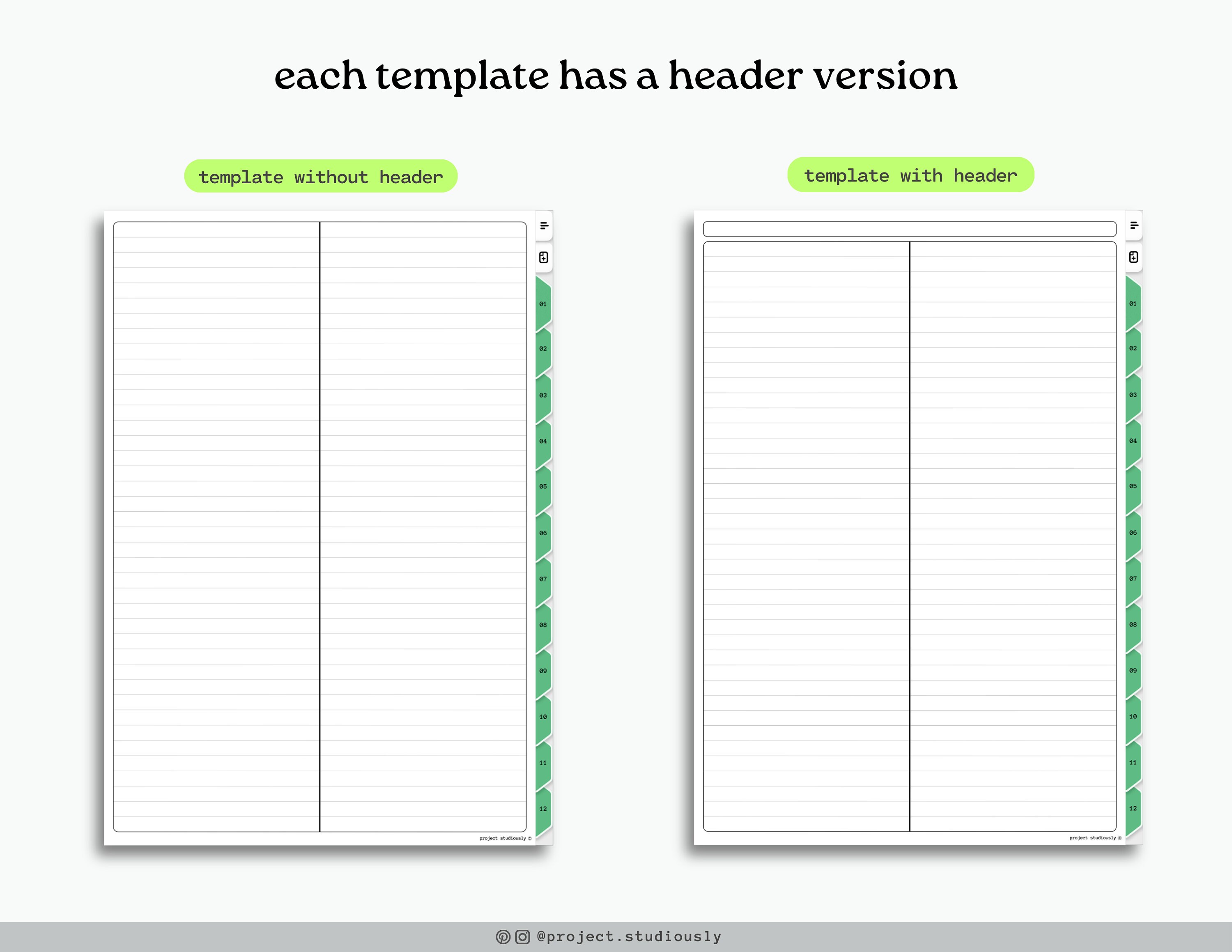Hyperlinked Student Digital Notebook GREEN Tabs College Notetaking ...