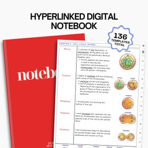 Interactief digitaal notitieboek met witte tabbladen: studentplanner (Goodnotes, Notability)