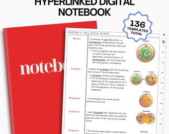 Interactief digitaal notitieboek met witte tabbladen: studentplanner (Goodnotes, Notability)