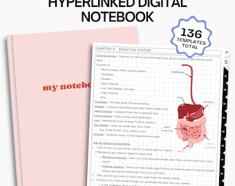 Black Tabs digitaal notitieboek: studentenplanner met hyperlink voor Goodnotes, Notability (iPad)
