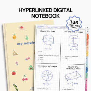 Hyperlinked Colorful Tabs Digital Notebook: Minimalist Academic Student Planner (Goodnotes, Notability)