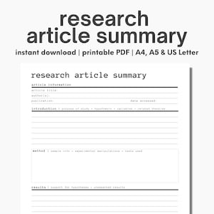 Szablon podsumowania artykułu badawczego: Studium akademickie do druku (do pobrania w wersji cyfrowej, do druku)