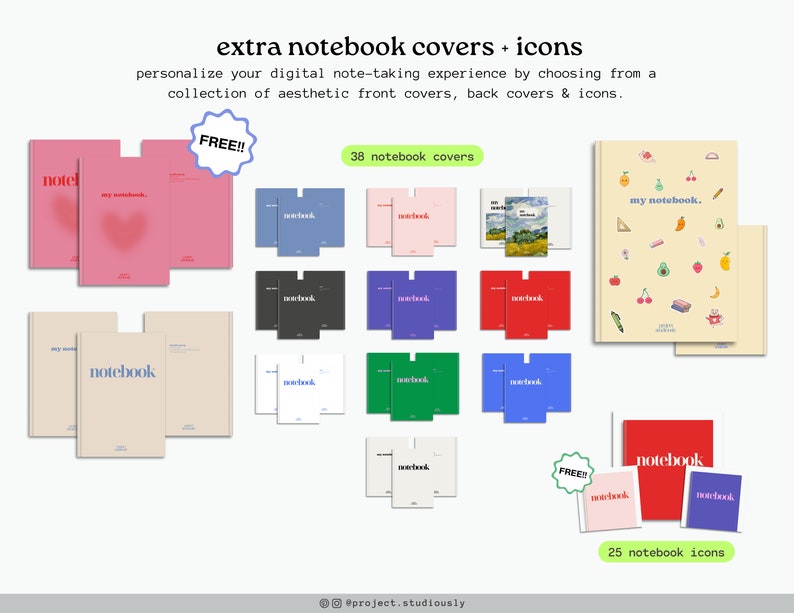 Hyperlinked Student Digital Notebook GREEN Tabs College Notetaking ...