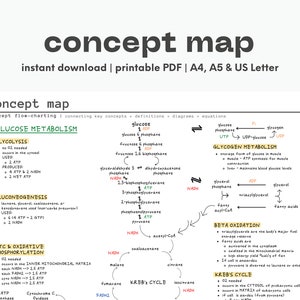Prosta mapa koncepcyjna | Narzędzie Big Picture | Wydrukowany plik PDF | Minimalistyczny planer cyfrowy | Organizator dla uczniów | Natychmiastowe pobieranie | A4, A5 i US Letter