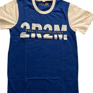 Jersey Style Tee (Royal Blue& White )