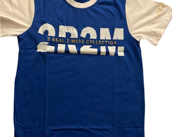 T-shirt style jersey (bleu royal et blanc)