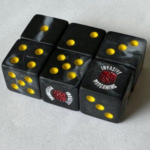 Invasive Wargaming Dice (16mm) - Square Edged Matte Marble Dice