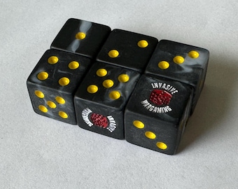 Invasive Wargaming Dice (16mm) - Square Edged Matte Marble Dice